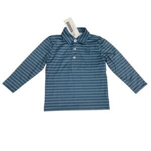 NWT Prodoh Size L (12/14) Blue Stripe Polo